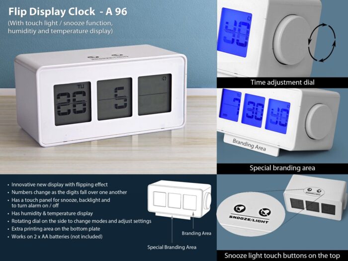 Flip Display Clock with Touch Light