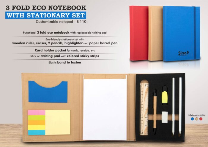 3-Fold Notebook with Stationery Set
