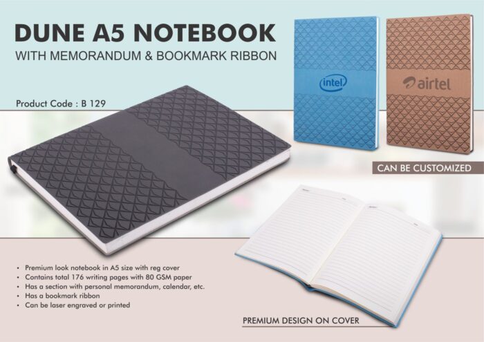Dune A5 Notebook with Memorandum & Bookmark Ribbon