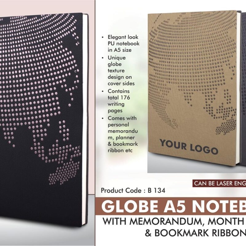 Globe A5 Notebook with Memorandum & Month Planner
