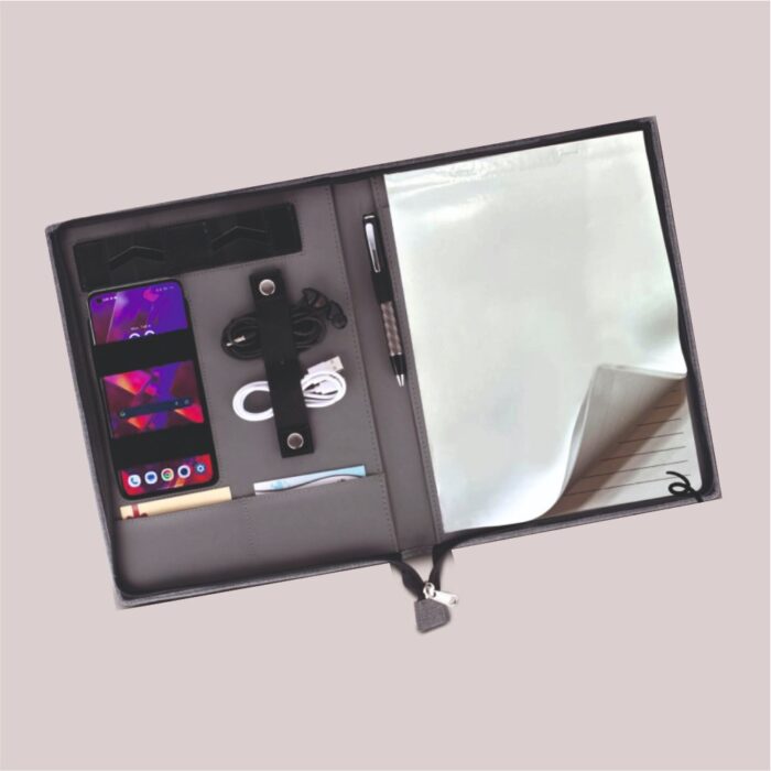A4 Size Multipurpose Folder with Writing Pad and Phone Pocket