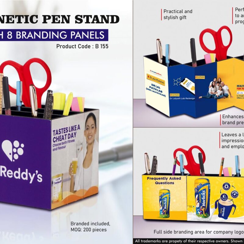 Magnetic Pen Stand with Full side Branding Area