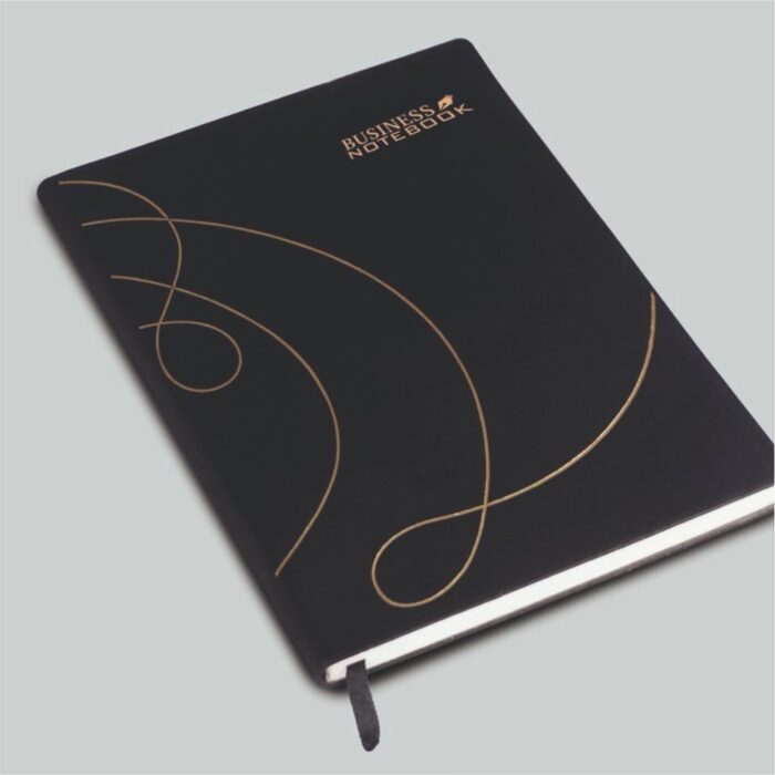 A5 Business Notebook with Golden Cursive Design