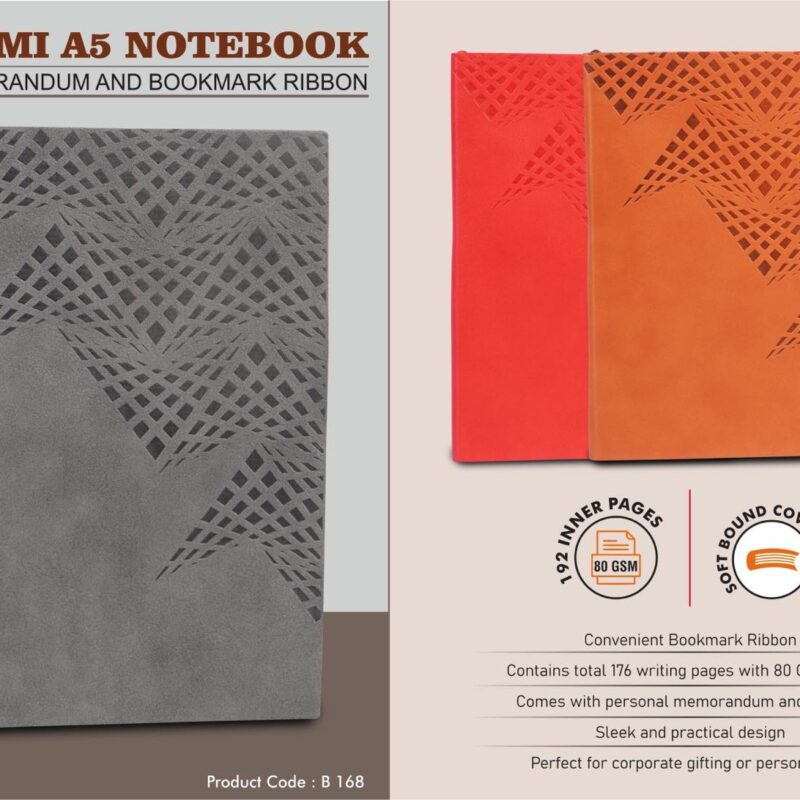 Origami A5 Notebook with Memorandum and Bookmark Ribbon