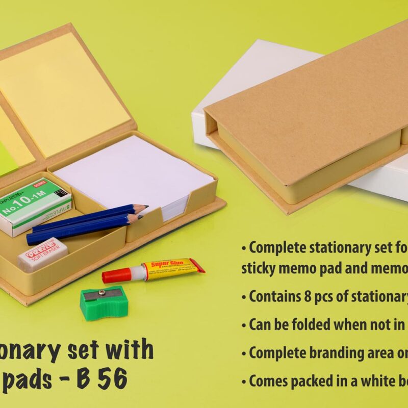 Eco stationery set with memo pads