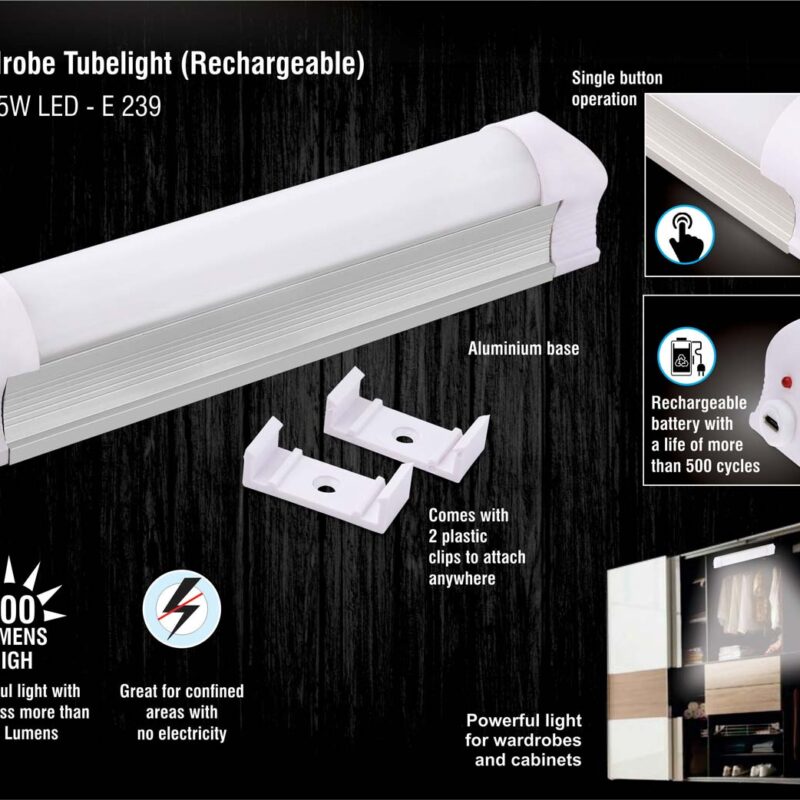 Mini wardrobe tubelight (Rechargeable) | Powerful 5W LED
