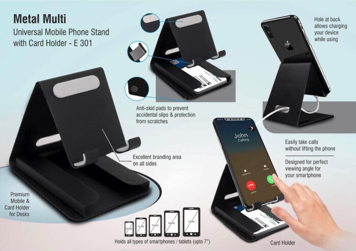 Metal multi mobile stand with Visiting card holder