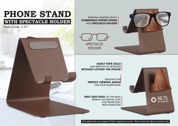 Phone stand with Spectacle holder