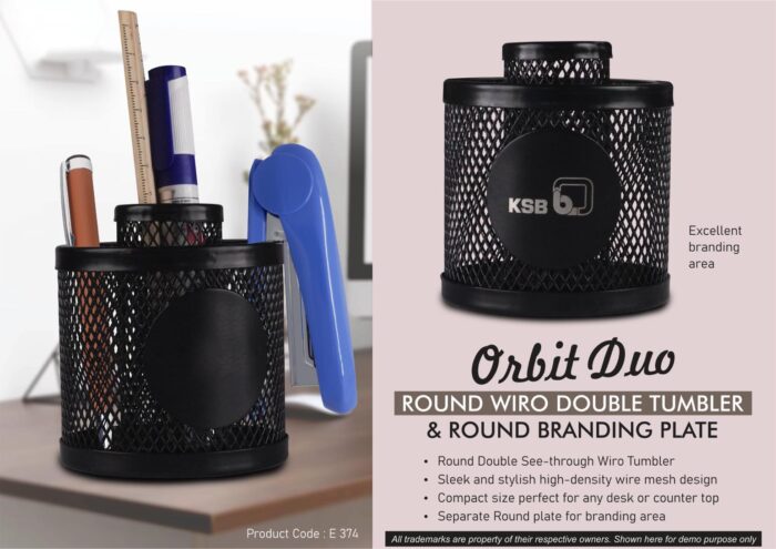 Orbit Duo: Round Wiro Double tumbler & Round Branding Plate