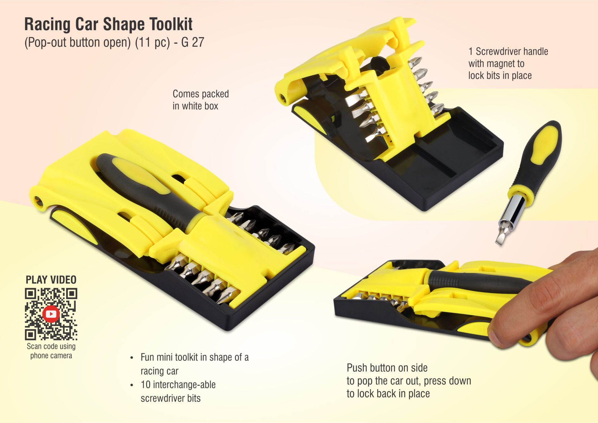 Racing car shape toolkit (Pop-out button open) (11 pc)