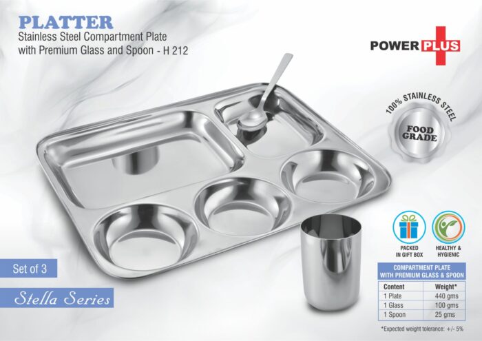 Premium Stainless Steel Compartment Plate