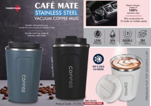 Cafe Mate: Stainless Steel Vacuum coffee mug | Premium Flip top locking cap | Capacity 380ml approx
