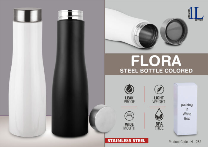 Flora Steel bottle Colored | Capacity 1L approx