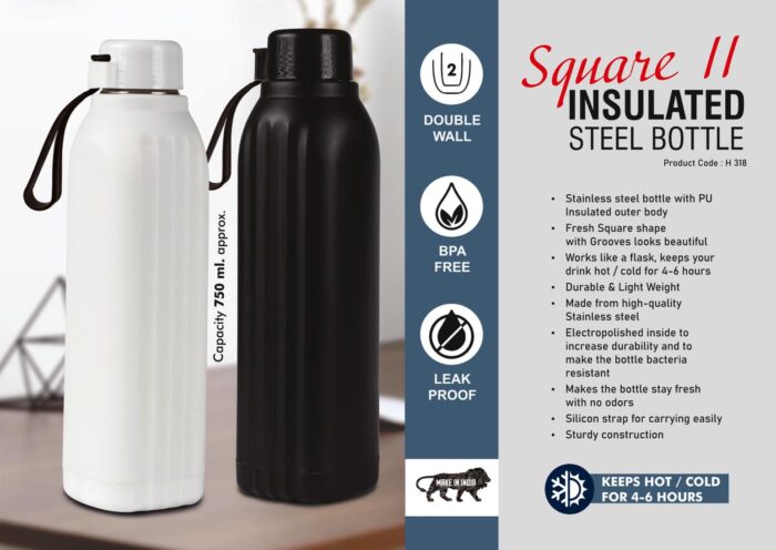 Insulated Steel Bottle | Keeps Hot & Cold for 4-6 Hours | Strap for Carrying easily | Capacity 750 ml approx