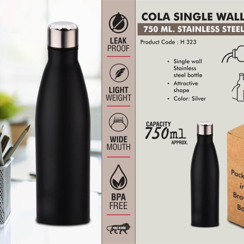 Cola Single Wall bottle 750ml : Colored