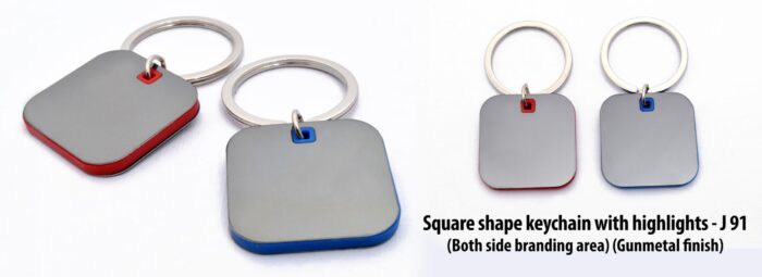 Square shape keychain with highlights