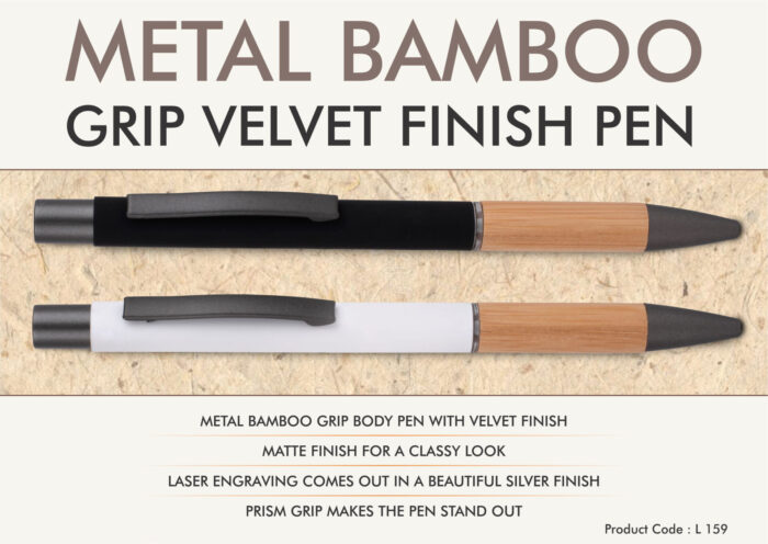 Metal Bamboo Grip Velvet finish pen