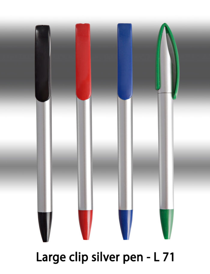 Large clip silver pen
