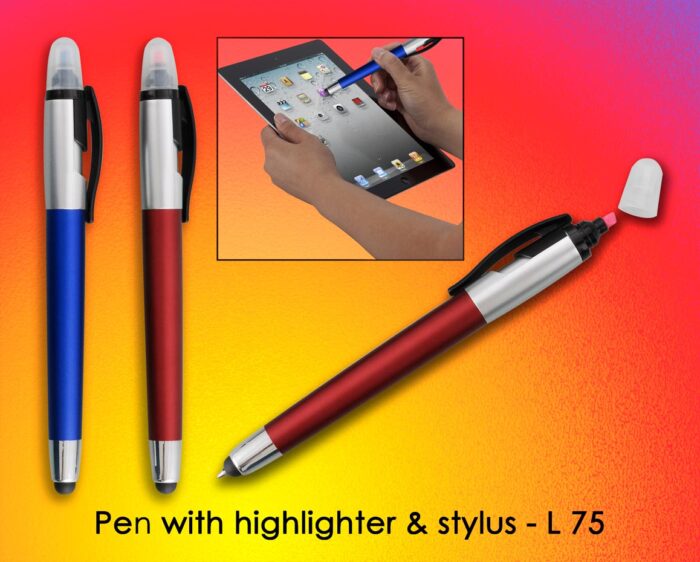 Pen with Highlighter & Stylus