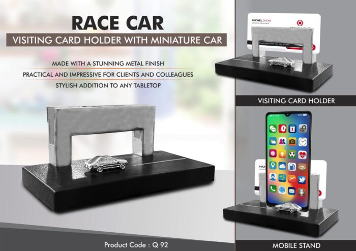 Racecar Visiting card holder with miniature car