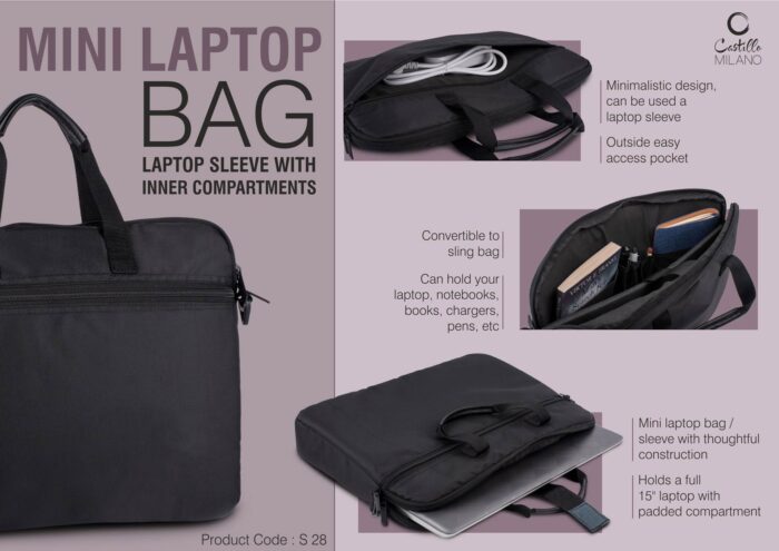 Laptop bag / Laptop Sleeve with inner compartments | Convertible to Sling Bag
