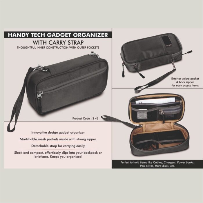 Handy Tech Gadget Organizer with Carry Strap - Image 2