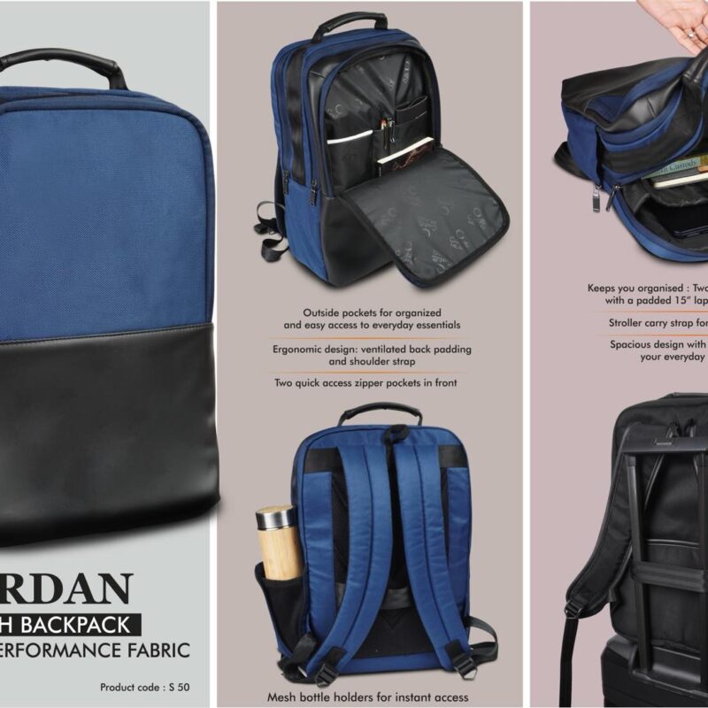 Jordan: Stylish Backpack with high performance fabric | Padded laptop compartment